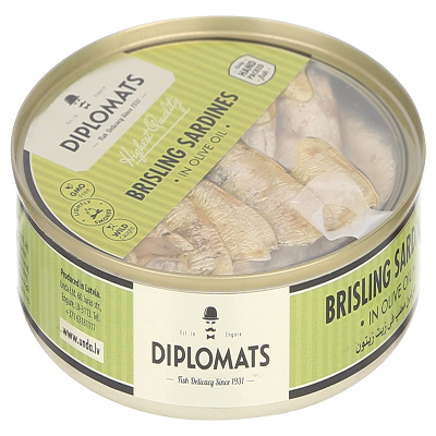 دبلوماتس سردين زيت زيتون ساده 160 جم