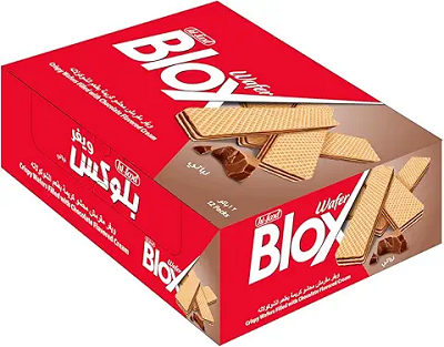 بلوكس بسكويت ويفر شيكولاته 10ج علبه 6 قطعه